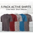 thumbnail image 2 of Boys Active T-Shirt - Quick-Dry Athletic Workout Training Stretch Crew Neck Short Sleeve Top 5 Pack, 2 of 7