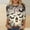 White halloween print t shirt women a1, variant on thefmos Women's 3/4 Sleeve Halloween Print T-Shirt Casual Loose Fit Spooky Season Round Neck Graphic Tops Fashion Fall Outfit, White S