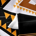 thumbnail image 3 of Western Throw Blanket Boho Aztec Sherpa Blanket Geometric Exotic Bohemian Flannel Fleece Blanket for Couch Bed Sofa Oriental Pattern Plush Bed Blanket Black White Orange, 3 of 5