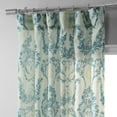 thumbnail image 4 of Terrace Teal Printed Faux Linen Sheer Curtain (1 Panel), Terrace Teal, 50W X 96L, 4 of 9