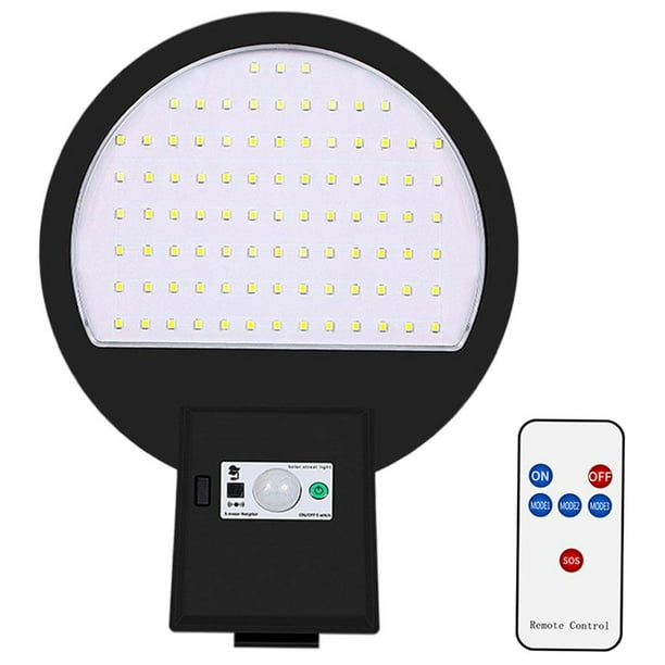 Luces de calle solares al aire libre, luz de pared de inundación de seguridad de 90 LED desde el anochecer con Blanco cálido kusrkot Luz de la calle