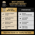 thumbnail image 6 of Geoffrey Beene Men's Gold Stainless Steel Dress Watch Classic Quartz, Elegant Design, Water-Resistant, 6 of 7