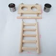 thumbnail image 5 of Parrot Playstand Feeder Cups Patio de juegos de madera Escalera de escalada Yuyangstore Puesto de juegos para pájaros, 5 of 5