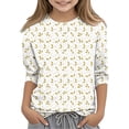thumbnail image 2 of YUNAFFT Garçons Filles 3-12 Ans T-Shirt Décontracté Imprimé Créatif Manches 3/4 Col Rond Poly-Spandex Extensible Confort, 2 of 6