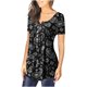 thumbnail image 4 of ICHUANYI Clearance Women's Fashion Printed Loose T-shirt Short Sleeves Blouse Round Neck Casual Tops(Black, XL) ICHUANYI WER2023080908585, 4 of 7