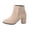 Beige, variant on Atkumj Chunky Heel Boots for Women Fashion Pointed Toe Side Zip Faux Suede Boots Versatile Solid Color Ankle Mid Heel Boots for Women 35
