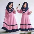 thumbnail image 2 of Mercatoo Kids Prayer Dress 𝐌uslim Clothes for Girls Long Sleeve Abaya with Hijab Two Piece Maxi 𝗹slamic Set, 2 of 9