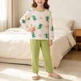 thumbnail image 6 of Bovxnpu Boys Girls Sleepwear Set Kids Print Cotton Long Sleeve Top Pants Homewear Outfits, 6 of 8