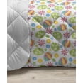 thumbnail image 3 of Easter Down Alternative Comforter, Orange Carrots Colorful Eggs and Dots in Cartoon Style Fresh and Healthy Bunny Food, Microfiber Quilt for All Season, 5 Sizes, Multicolor, by Ambesonne, 3 of 3