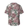 thumbnail image 2 of Xecao offers the Rose Flowers for Men's Casual Short-sleeved Shirt, a button-up collared shirt with a pocket, perfect for beach vacations and yacht travel in the XX-Large size., 2 of 7