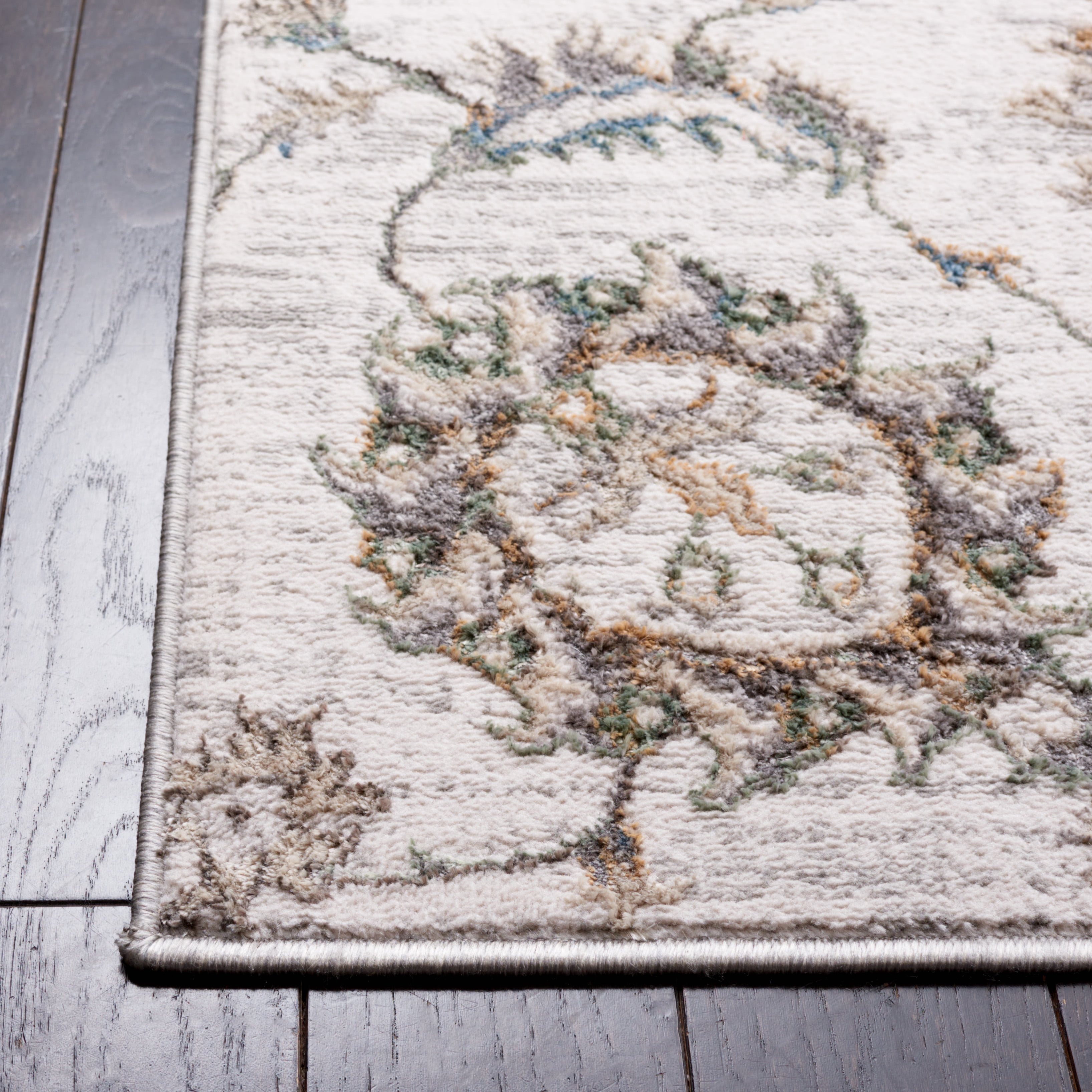 SAFAVIEH Bel Air Edith Abstract Polyester Area Rug, Beige/Gray, 4'5" x 6'5"