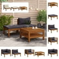 thumbnail image 4 of vidaXL Patio Chair with Dark Gray Cushions Solid Acacia Wood, 4 of 8