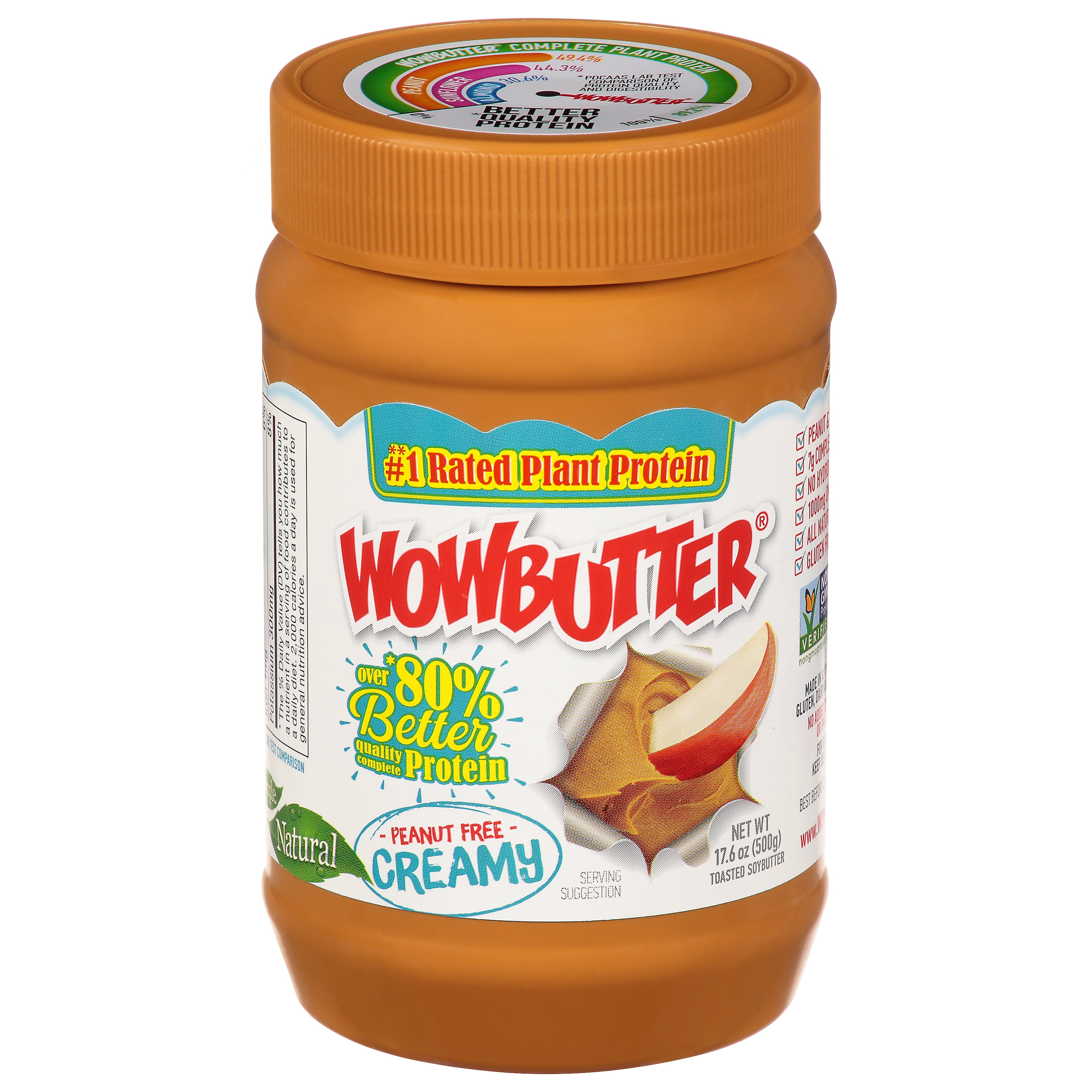 Wowbutter Peanut Free Creamy Toasted Soybutter 17.6 oz Jar
