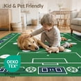 thumbnail image 4 of ODIKA 4'x6' Washable Area Rug Stain Resistant, Low Pile, Easy Care Stadium Scoreboard Border Motif Interactive Football Field Soccer Playful for Dorm Room, Small Living, 4 of 7