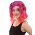 thumbnail image 2 of HPO Adult Women's Red Color Wavy Shoulder Length Trendy Sunset Soiree Halloween Wig, 2 of 9