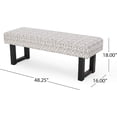thumbnail image 4 of Ashford Boho Fabric Bench with Black Print, Modern Rubberwood Frame for Bedroom Foyer Entryway, 4 of 8
