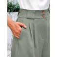 thumbnail image 6 of Womens Casual 2025 Trendy Summer Elastic High Waisted Pleated Side Slit Business Work Shorts Pockets Light Green XXL, 6 of 7