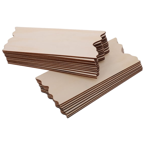 VORCOOL 20pcs Wooden Cutouts for Signs Unfinished Wooden Plaques Beige for Labeling Weddings