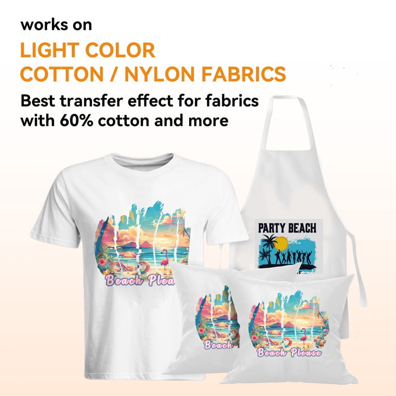 HTVRONT Heat Transfer Paper for T-Shirts-22 Pack Mixed Light & Dark, 8.5" x 11" Printable for Inkjet Printer, Stretchable & Durable Printable Heat Transfer Vinyl