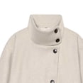 thumbnail image 6 of Kezqiaxn Women's Coats Fashion Long Sleeve Button Stand Collar Winter Loose Casual Jacket Lounge Outwear Cute Clothes Beige L, 6 of 6