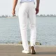 thumbnail image 5 of Pantalones Casuales De Lino De Algodón Sueltos Para Hombres, 5 of 7
