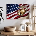 thumbnail image 2 of Elephant Stock American Marine Corps Wall Art - Horizontal Canvas Wall Art - Living Room Wall Decor - Military Canvas - Gold And Red Decor - 24" x 16", 2 of 8