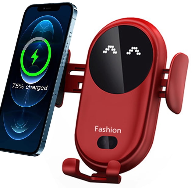 Cargador inalámbrico para automóvil Vhermosa inducción inteligente S11 Rojo con soporte de ventosa