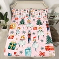 thumbnail image 2 of Manfei Cute Nutcracker Twin Sheet Sets for Kids, Christmas Tree Snowflake Twin Fitted Sheet, Pink Merry Xmas Flat Sheet, Super Cozy Room Decor 3-Piece, 2 of 7