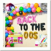 Y2K Blast Party Pack - 5 PCS 00s Decorations, Balloons, Hip Hop Backdrop, Retro Throwback - Early 2000s Y2K Party Decor