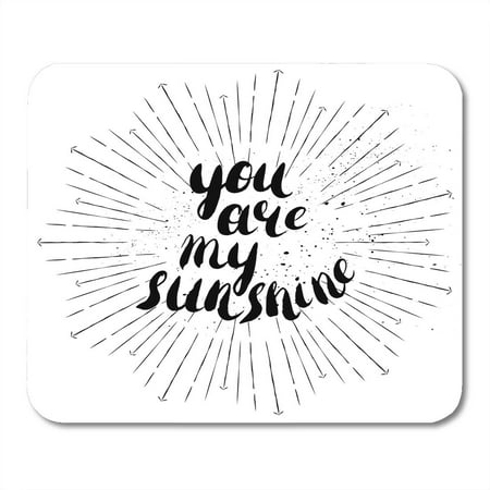 Rouge Brush - KDAGR You are My Sunshine Romantic Quote for Valentines Day Save The Date Hand Brush Pen Modern Rough Edges Mousepad Mouse Pad Mouse Mat 9x10 inch