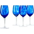 thumbnail image 2 of Blue Rose Polish Pottery Cobalt and Green Confetti Wine Glass Set, 2 of 3