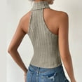 thumbnail image 4 of Mittory Women Ribbed Sweater Tank Tops Knit Mock Neck Top Sleeveless Shirts Summer Casual Basic Vest Tanks, 4 of 5
