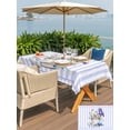 thumbnail image 4 of Easter Outdoor Tablecloth - 54x80 Inch Rectangle Dining Table Cover, Spring Rabbit Watercolor Flowers Purple Stripes Waterproof Outdoor Table Cloth with Umbrella Hole & Zipper for Picnic/Patio/Party, 4 of 7