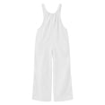 thumbnail image 4 of Karymi Jean Shorts Corduroy Overalls Wide Leg Jumpsuit, Adjustable Shoulder Straps Back Tie Bow Loose Casual Long Pants with Side Pockets Capri Pants for Women, 4 of 8