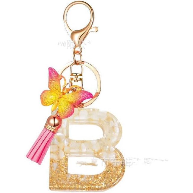 Letter Keychain,26 Letters A-Z Decorative Letter Keychain,Name Keychain for Women Girls Men Teenager Gift