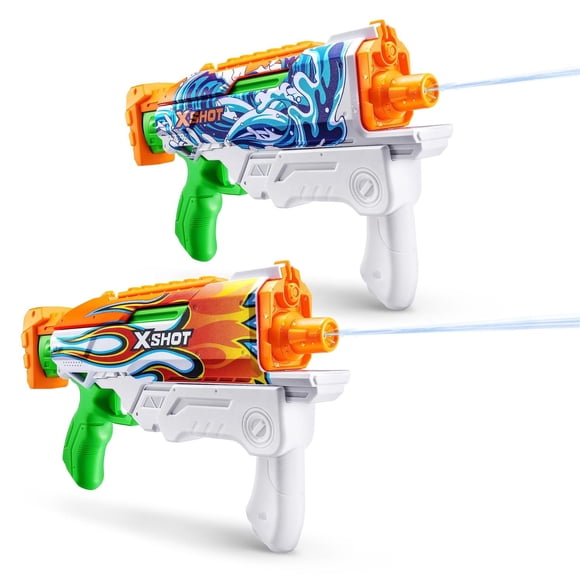 Pistola de Agua XShot Hipercarga Llamas Salpicaduras Relleno rápido 2 Unidades para Juguetes de Chor