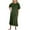 01-Green, variant on Ecqkame Women's Spring Summer Casual Loose Dresses V-Neck Button Short Sleeve Floral Print Ruffled Flowy Dress Green L