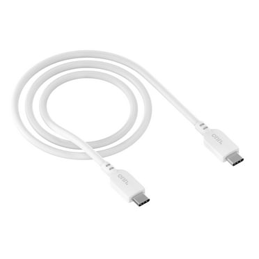 Onn 10 feet USB-C to C Charging and Data Cable for iPhone 15, White, Single Pack