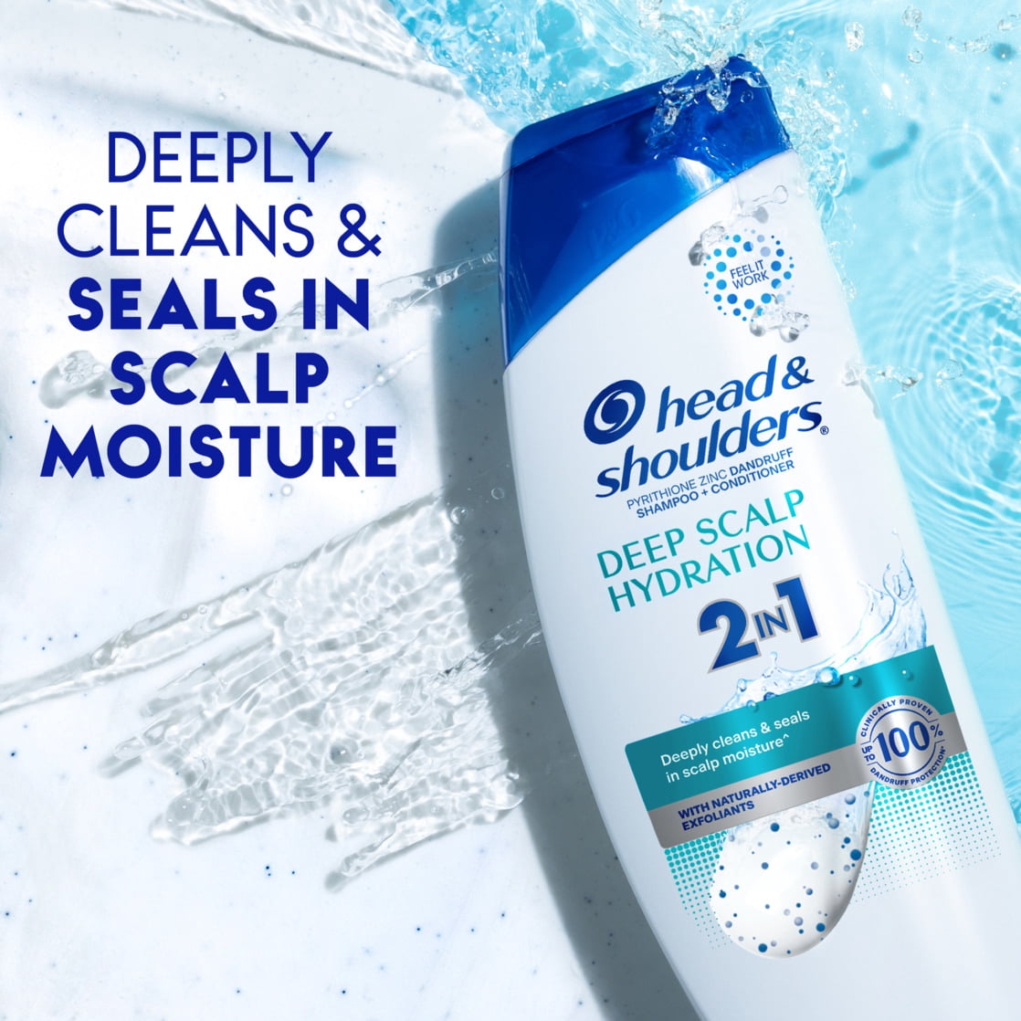 (3 pack) Head and Shoulders 2 in 1 Dandruff Shampoo and Conditioner, Deep Scalp Hydration, 12.5 fl oz