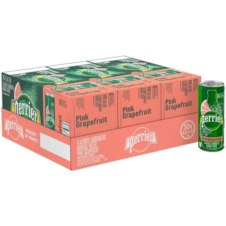 PERRIER Pink Grapefruit Flavored Carbonated Mineral Water 30-8.45 fl. oz. Cans