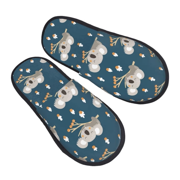 House Slippers for Women Men - Cute Sleeping Koala Lightweight House Shoes Fuzzy Slippers, Soft Slip-On Cozy House Slippers for Woman Indoor Outdoor