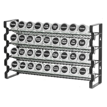 Spice Rack Organizer for Kitchen Cabinet - 23x16 in Countertop Seasoning Shelf, Adjustable Spice Jar Holder for Pantry