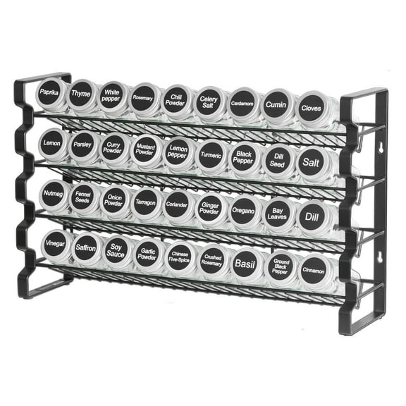 Spice Rack Organizer for Kitchen Cabinet - 23x16 in Countertop Seasoning Shelf, Adjustable Spice Jar Holder for Pantry