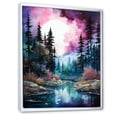 thumbnail image 2 of Designart "Watercolor Scenery Of Aurora Borealis" Aurora Borealis Floater Framed Wall Decor, 2 of 5