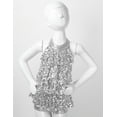 thumbnail image 5 of Hansber Kids Girls Sequins Modern Jazz Latin Ballet Dance Leotard Dress Stage Performance Dancewear Silver 14, 5 of 7