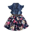 thumbnail image 4 of Dresses For Girls Dress Floral Denim Dress Girls Casual Dresses,Size 18-24 Months, 4 of 4