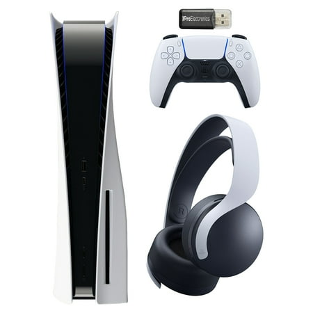 Sony Playstation 5 Disc Version (Sony PS5 Disc) with PULSE 3D Wireless Gaming Headset and Micro SD Card USB Adapter Bundle