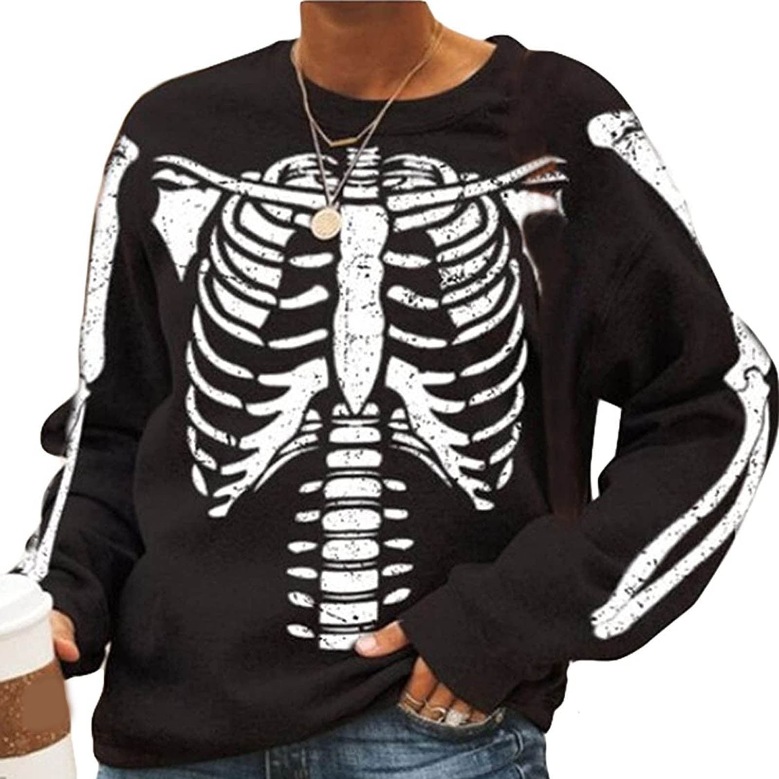 Skeleton sweatshirt womens Clearance