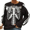 thumbnail image 3 of Womens Sweatshirts Womens Skeleton Sweatshirt Loose Crewneck Long Sleeve Pullover Tops Fall Clothes, 3 of 9