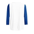 thumbnail image 5 of ABSUYY Womens Blue Raglan Baseball Tee 3/4 Sleeve Henley Shirt Casual Color Block Top,Size XL, 5 of 5